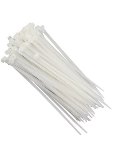 Abraçadeiras nylon branca 25 cm x 3,6 mm - 100 unidades
