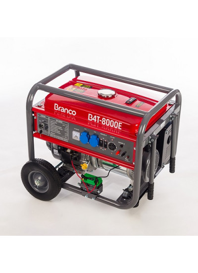 Gerador de Energia a Gasolina Mono 6,5 Kva 220/127 com AVR e Kit Rodas Partida Manual - B4T-8000 - Branco