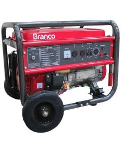 Gerador de Energia a Gasolina Mono 6,5 Kva  220/127 com AVR e Kit Rodas Partida Manual - B4T-8000 - Branco